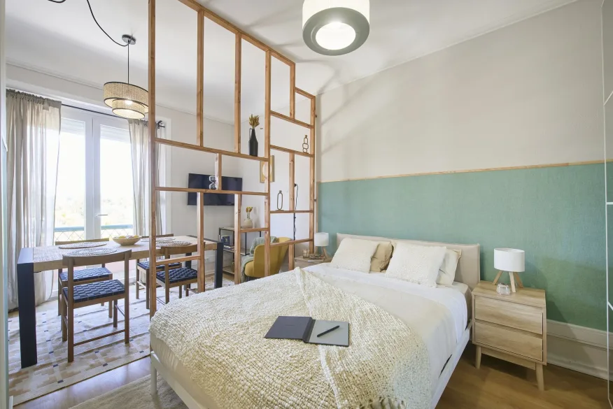 Bedroom in an AMS Coliving house in Lisbon