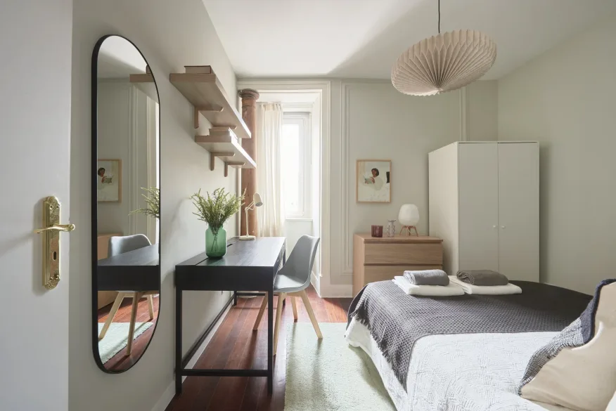 Bedroom in an AMS Coliving house in Lisbon